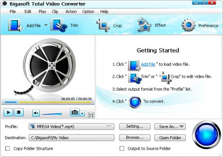 Screenshot Bigasoft Total Video Converter